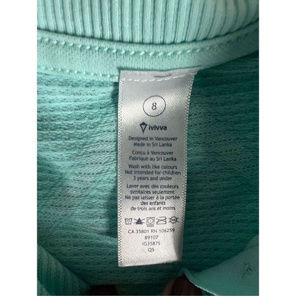 Ivivva Lululemon Girls Teal Top Size 8 - Picture 2 of 3